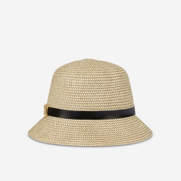 👒👒👒 MOSCHINO LETTERING LOGO RAFFIA HAT - Picture 6 of 9